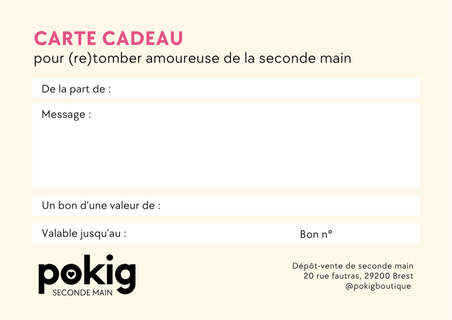 Carte cadeau Pokig modèle 1 — verso