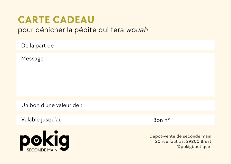 Carte cadeau Pokig modèle 2 — verso